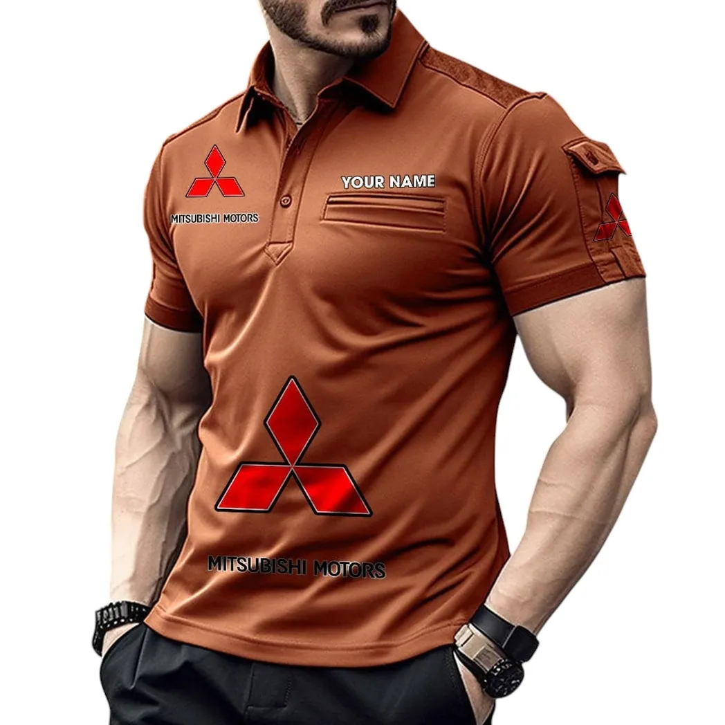 Mitsubishi Pocket Polo Shirt, All Over Print Shirt For Mitsubishi Fan CAR450051325377 - Orange