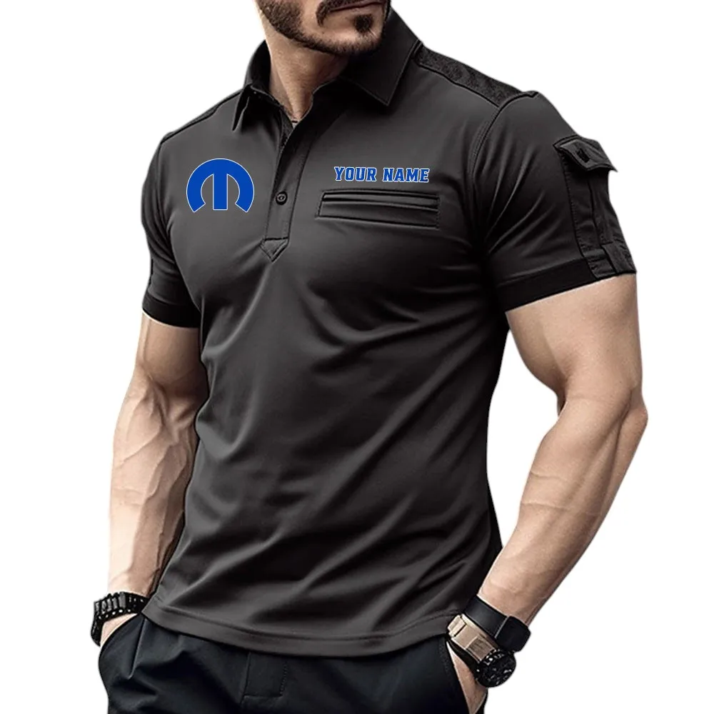 Mopar Pocket Polo Shirt, All Over Print Shirt For Mopar Fan CAR445060325067 - Black