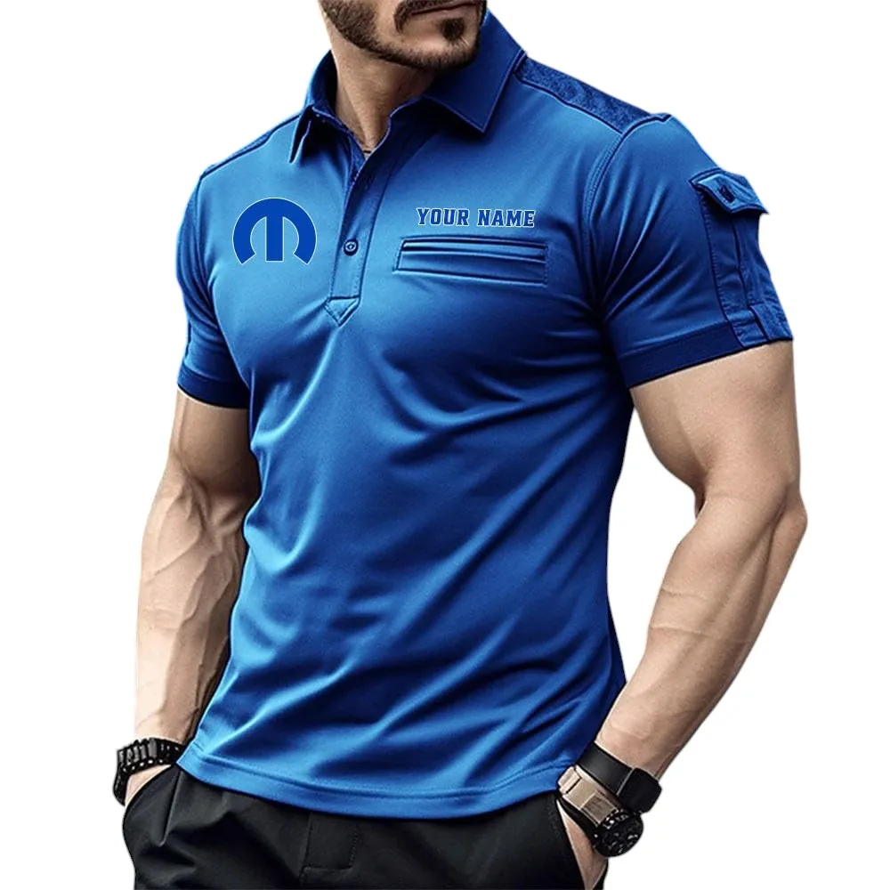 Mopar Pocket Polo Shirt, All Over Print Shirt For Mopar Fan CAR445060325067 - Blue
