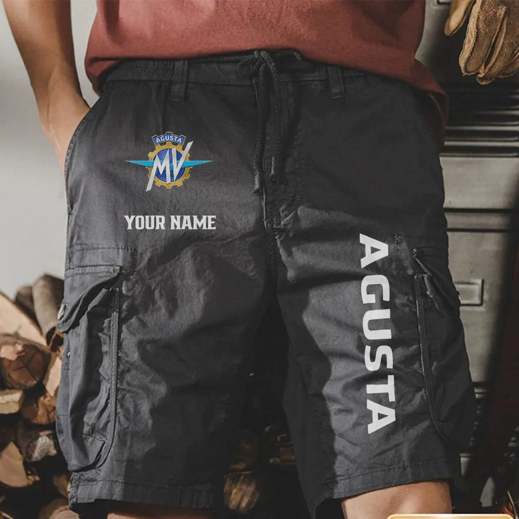 MV Agusta Men Pocket Workwear Shorts, Pants For MV Agusta Fan CAR454051625009 - Gray