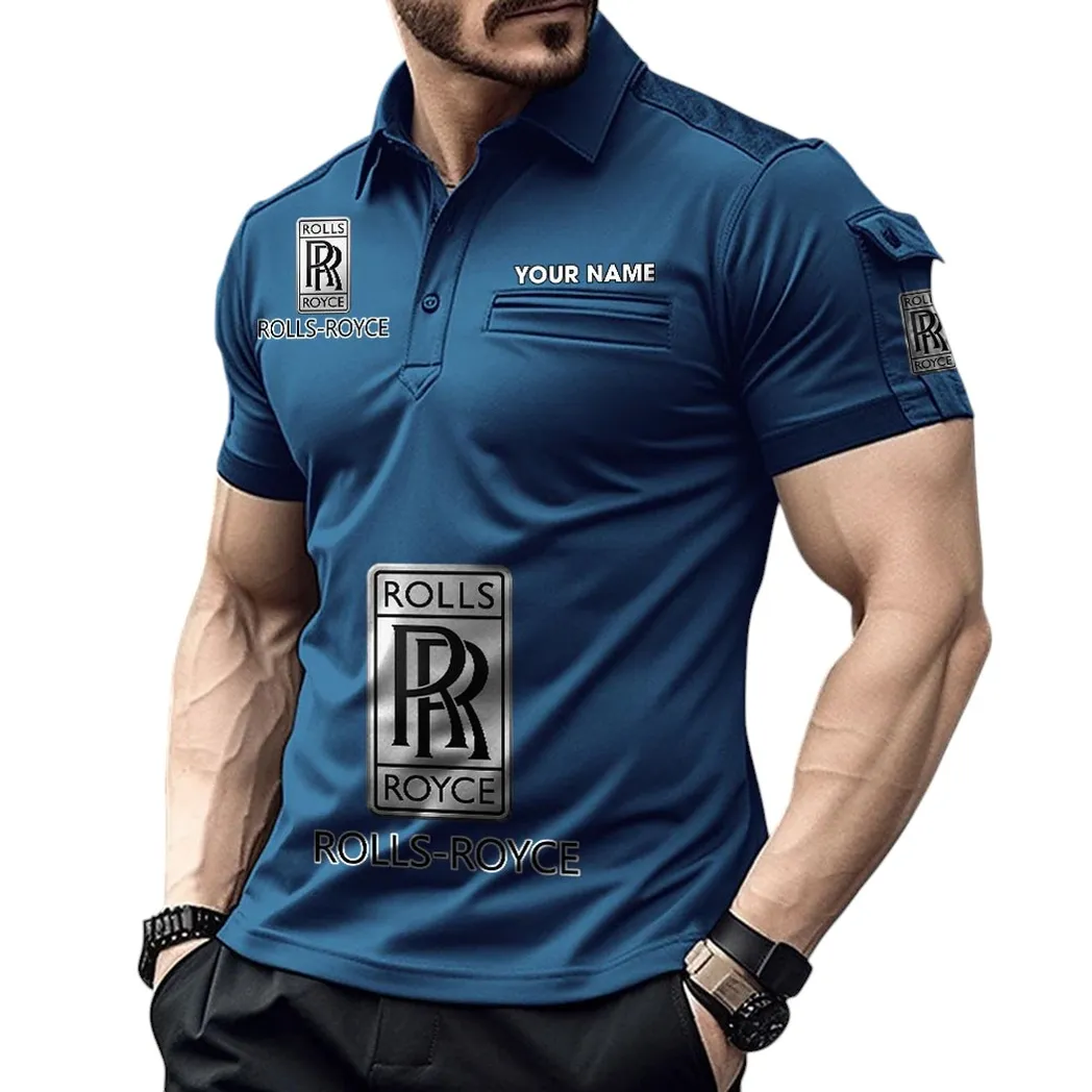 Rolls Royce Pocket Polo Shirt, All Over Print Shirt For Rolls Royce Fan CAR450051325398 - Navy Blue