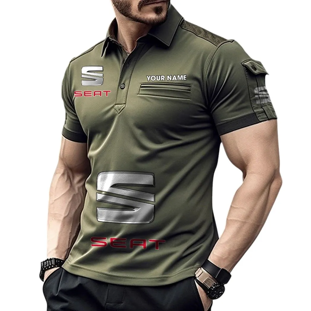 Seat Pocket Polo Shirt, All Over Print Shirt For Seat Fan CAR450051325391 - Green