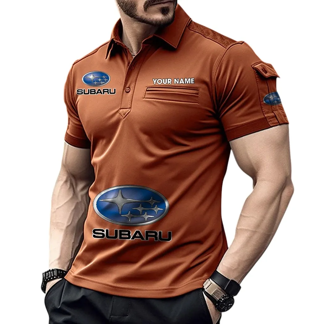 Subaru Pocket Polo Shirt, All Over Print Shirt For Subaru Fan CAR450051325384 - Orange