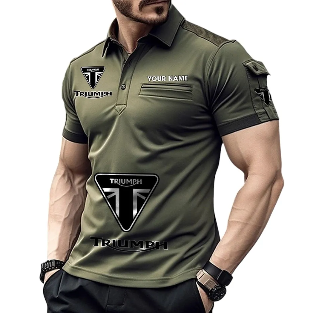Triumph Pocket Polo Shirt, All Over Print Shirt For Triumph Fan CAR450051325394 - Green