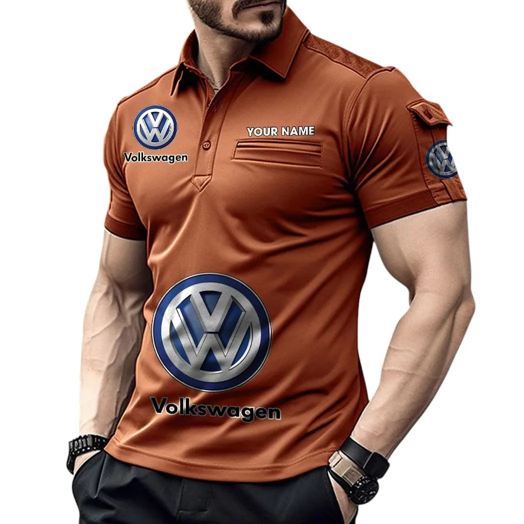 Volkswagen Pocket Polo Shirt, All Over Print Shirt For Volkswagen Fan CAR450051325397 - Orange