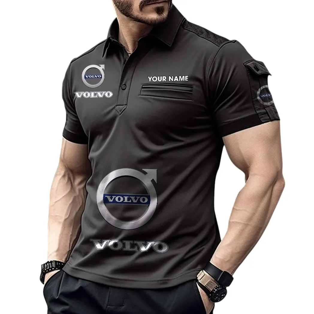 Volvo Pocket Polo Shirt, All Over Print Shirt For Volvo Fan CAR450051325396 - Black