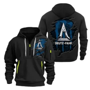 Tractor Fans Gift Hoodie Half Zipper, Hoodie All Over Print Gift For Car Enthusiasts CAR0320092063 - Black