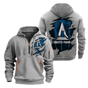 Tractor Fans Gift Hoodie Half Zipper, Hoodie All Over Print Gift For Car Enthusiasts CAR0320092063 - Gray