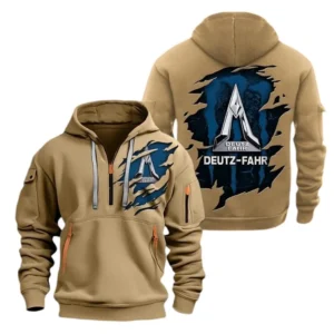 Tractor Fans Gift Hoodie Half Zipper, Hoodie All Over Print Gift For Car Enthusiasts CAR0320092063 - Khaki