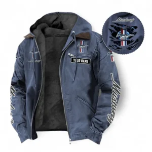 Car Fans Gift Hooded And Flannel Hoodie, Hooded Jacket All Over Print For Car Owners, Custom Name CAR391072125669-Navy Blue