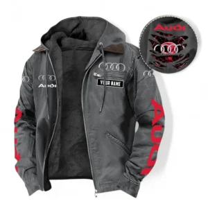 Car Fans Gift Hooded And Flannel Hoodie, Hooded Jacket All Over Print For Car Owners, Custom Name CAR391072125670-Gray