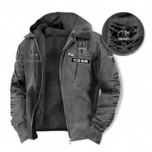 Car Fans Gift Hooded And Flannel Hoodie, Hooded Jacket All Over Print For Car Owners, Custom Name CAR391072125685-Gray