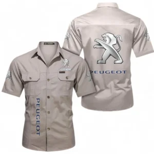 Car Fans Gift Short Sleeved Shirt, Button up Shirt All Over Print For Car Owners, Custom Name CAR392072125802-Beige