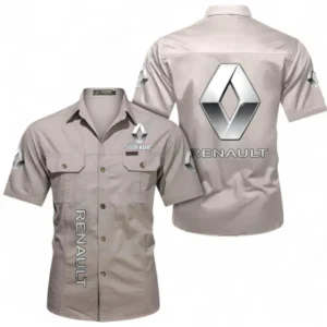 Car Fans Gift Short Sleeved Shirt, Button up Shirt All Over Print For Car Owners, Custom Name CAR392072125803-Beige