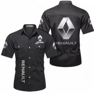 Car Fans Gift Short Sleeved Shirt, Button up Shirt All Over Print For Car Owners, Custom Name CAR392072125803-Black