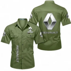 Car Fans Gift Short Sleeved Shirt, Button up Shirt All Over Print For Car Owners, Custom Name CAR392072125803-Fruit Green