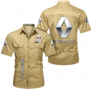 Car Fans Gift Short Sleeved Shirt, Button up Shirt All Over Print For Car Owners, Custom Name CAR392072125803-Khaki