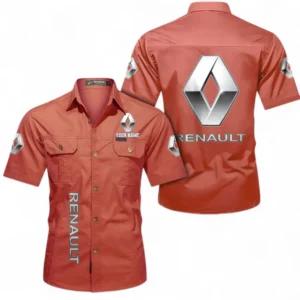 Car Fans Gift Short Sleeved Shirt, Button up Shirt All Over Print For Car Owners, Custom Name CAR392072125803-Red
