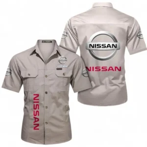 Car Fans Gift Short Sleeved Shirt, Button up Shirt All Over Print For Car Owners, Custom Name CAR392072125805-Beige