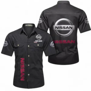 Car Fans Gift Short Sleeved Shirt, Button up Shirt All Over Print For Car Owners, Custom Name CAR392072125805-Black