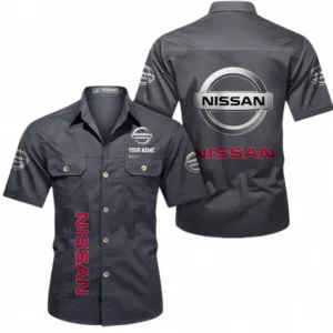 Car Fans Gift Short Sleeved Shirt, Button up Shirt All Over Print For Car Owners, Custom Name CAR392072125805-Gray