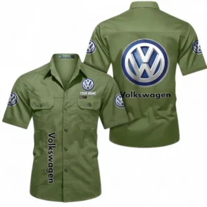 Car Fans Gift Short Sleeved Shirt, Button up Shirt All Over Print For Car Owners, Custom Name CAR392072125806-Fruit Green