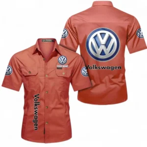 Car Fans Gift Short Sleeved Shirt, Button up Shirt All Over Print For Car Owners, Custom Name CAR392072125806-Red