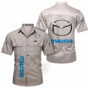 Car Fans Gift Short Sleeved Shirt, Button up Shirt All Over Print For Car Owners, Custom Name CAR392072125808-Beige