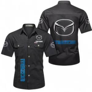 Car Fans Gift Short Sleeved Shirt, Button up Shirt All Over Print For Car Owners, Custom Name CAR392072125808-Black