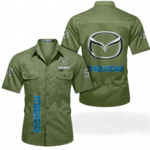 Car Fans Gift Short Sleeved Shirt, Button up Shirt All Over Print For Car Owners, Custom Name CAR392072125808-Fruit Green