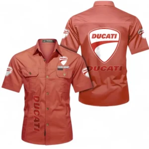 Car Fans Gift Short Sleeved Shirt, Button up Shirt All Over Print For Car Owners, Custom Name CAR392072125809-Red