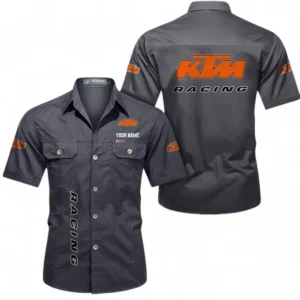 Motorcycles Fans Gift Short Sleeved Shirt, Button up Shirt All Over Print For Car Owners, Custom Name CAR392072125810-Gray