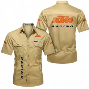Motorcycles Fans Gift Short Sleeved Shirt, Button up Shirt All Over Print For Car Owners, Custom Name CAR392072125810-Khaki