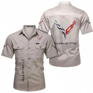 Car Fans Gift Short Sleeved Shirt, Button up Shirt All Over Print For Car Owners, Custom Name CAR392072125811-Beige