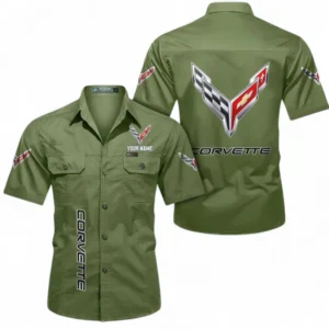 Car Fans Gift Short Sleeved Shirt, Button up Shirt All Over Print For Car Owners, Custom Name CAR392072125811-Fruit Green