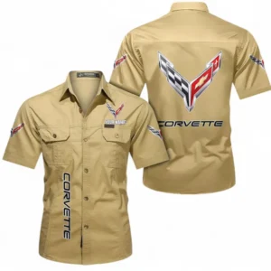 Car Fans Gift Short Sleeved Shirt, Button up Shirt All Over Print For Car Owners, Custom Name CAR392072125811-Khaki
