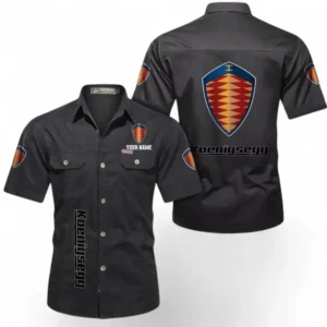 Car Fans Gift Short Sleeved Shirt, Button up Shirt All Over Print For Car Owners, Custom Name CAR392072125812-Black