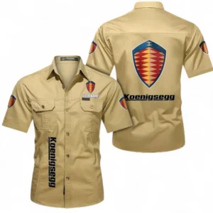 Car Fans Gift Short Sleeved Shirt, Button up Shirt All Over Print For Car Owners, Custom Name CAR392072125812-Khaki