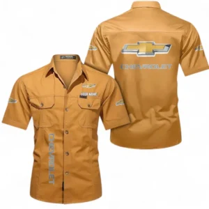 Car Fans Gift Short Sleeved Shirt, Button up Shirt All Over Print For Car Owners, Custom Name CAR392072125813-Turmeric