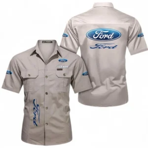 Car Fans Gift Short Sleeved Shirt, Button up Shirt All Over Print For Car Owners, Custom Name CAR392072125814-Beige
