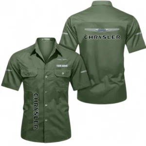 Car Fans Gift Short Sleeved Shirt, Button up Shirt All Over Print For Car Owners, Custom Name CAR392072125815-Army Green