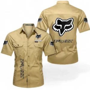 Motorcycles Fans Gift Short Sleeved Shirt, Button up Shirt All Over Print For Car Owners, Custom Name CAR392072125820-Khaki
