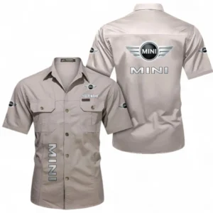 Car Fans Gift Short Sleeved Shirt, Button up Shirt All Over Print For Car Owners, Custom Name CAR392072125821-Beige