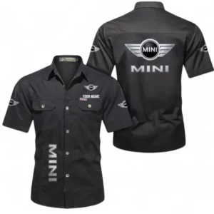 Car Fans Gift Short Sleeved Shirt, Button up Shirt All Over Print For Car Owners, Custom Name CAR392072125821-Black