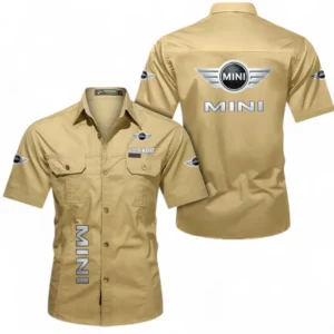 Car Fans Gift Short Sleeved Shirt, Button up Shirt All Over Print For Car Owners, Custom Name CAR392072125821-Khaki