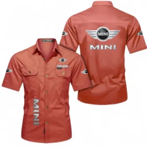 Car Fans Gift Short Sleeved Shirt, Button up Shirt All Over Print For Car Owners, Custom Name CAR392072125821-Red