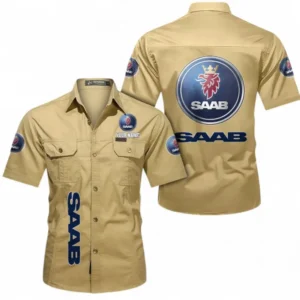 Car Fans Gift Short Sleeved Shirt, Button up Shirt All Over Print For Car Owners, Custom Name CAR392072125838-Khaki