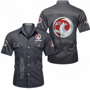 Car Fans Gift Short Sleeved Shirt, Button up Shirt All Over Print For Car Owners, Custom Name CAR392072125840-Gray