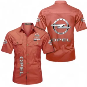 Car Fans Gift Short Sleeved Shirt, Button up Shirt All Over Print For Car Owners, Custom Name CAR392072125841-Red
