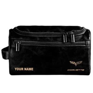 Speed Car Fans Gift Leather Toiletry Bag, Men Bag All Over Print Gift For Car Owner, Custom Name - Black CAR44005072508